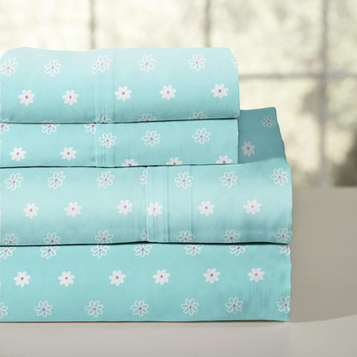 Charlton Home® Esterly 200 Thread Count Floral 100 Cotton Sheet Set